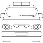 Oncoming Police Car Coloring Page