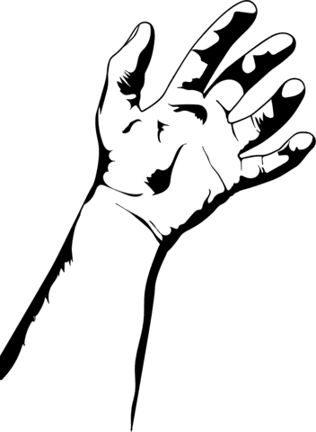 Open Hand Coloring Coloring Page