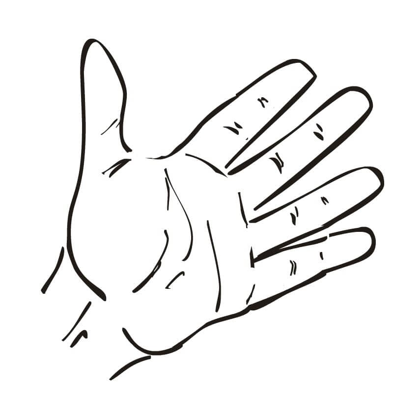Open Hand Image Coloring Page