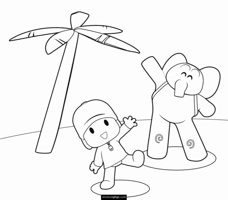 Palm Tree And Baby Image Coloring Page