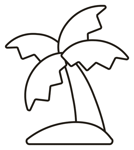Palm Tree Children Coloring Page