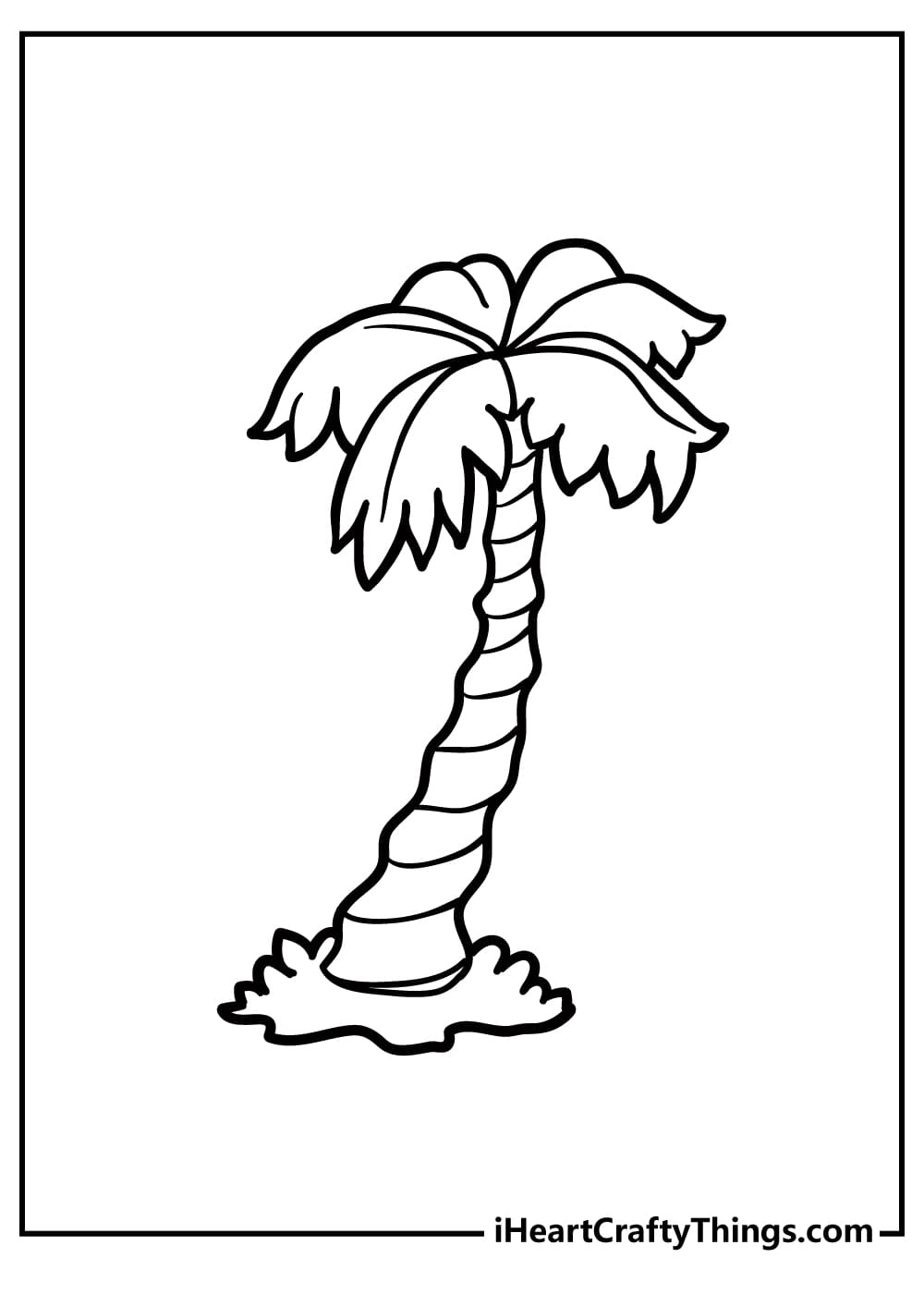 Palm Tree Cute Coloring Page