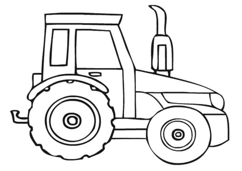Parking Tractor Free Printable Coloring Page