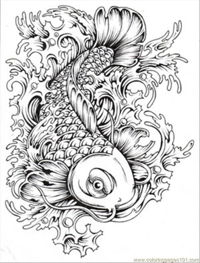 Picture Of Koi Fish Confounding Coloring Page