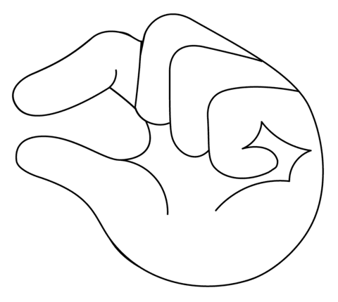 Pinched Fingers Emoji Picture Coloring Page