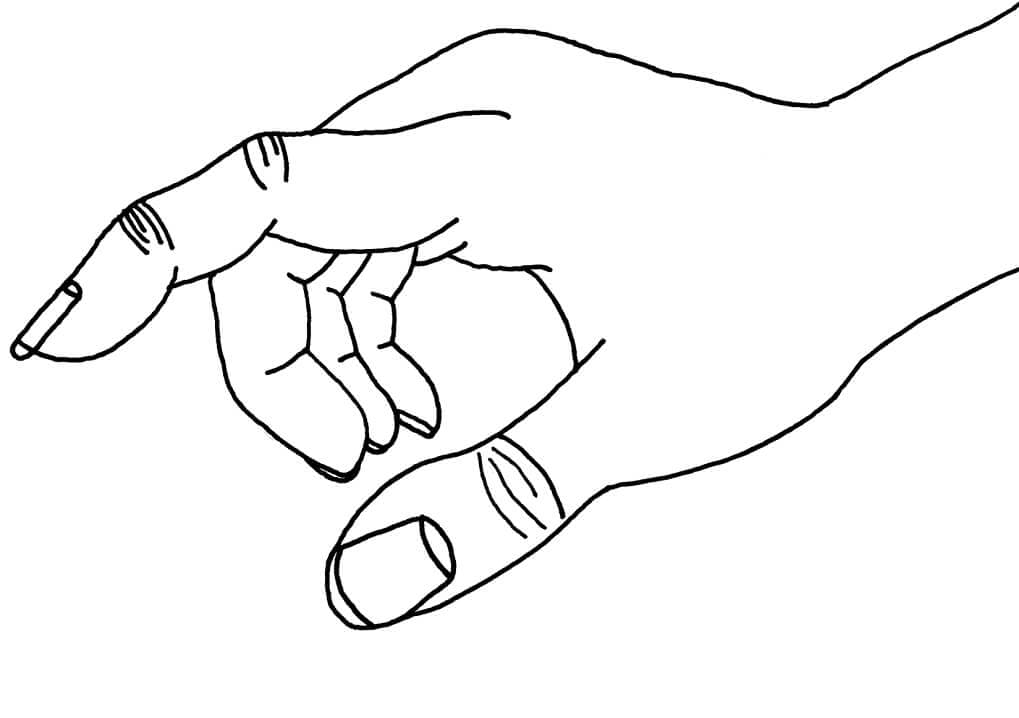 Pointing Hand Image Coloring Page