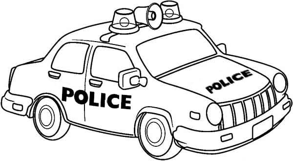 Police Car Attractive Coloring Page