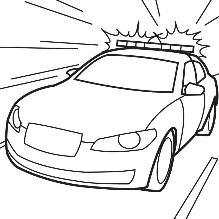 Police Car Beautifull Image Coloring Page