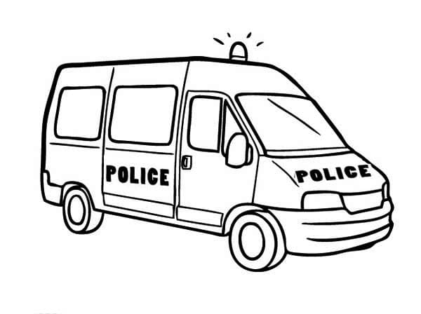 Police Car Confounding Coloring Page
