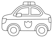 Police Car Emoji Coloring Page