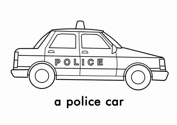 Police Car Enticing Coloring Page