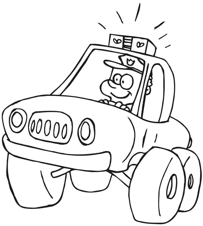 Police Car For Kids Coloring Page