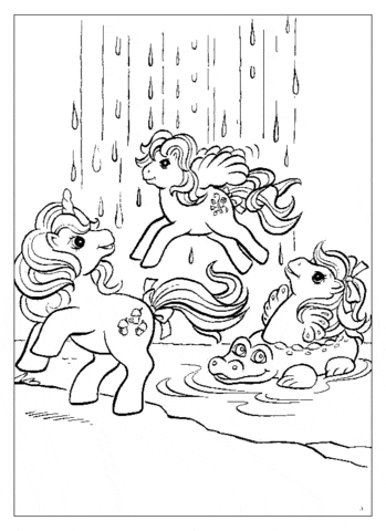 Ponies At Waterfall