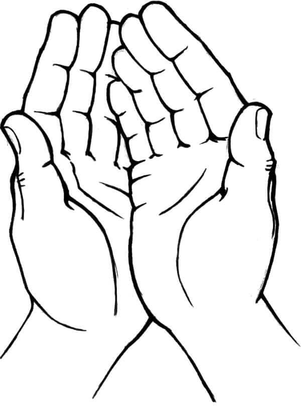 Praying Hands Image For Kids Coloring Page