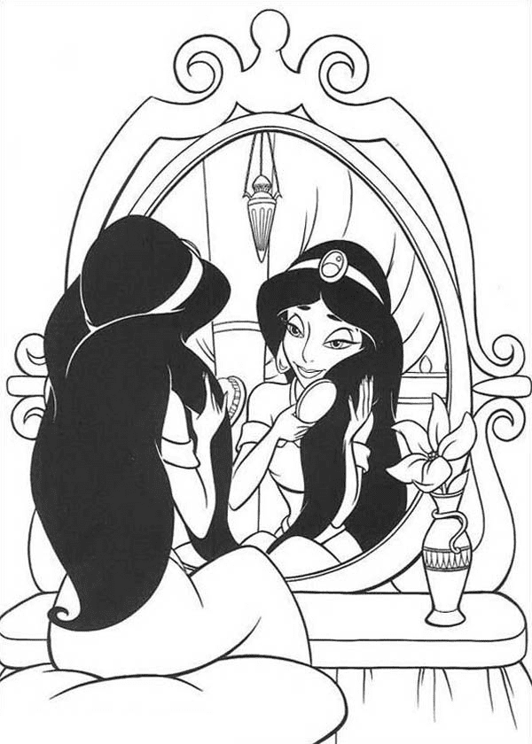 Princess Jasmine Looking At The Mirror