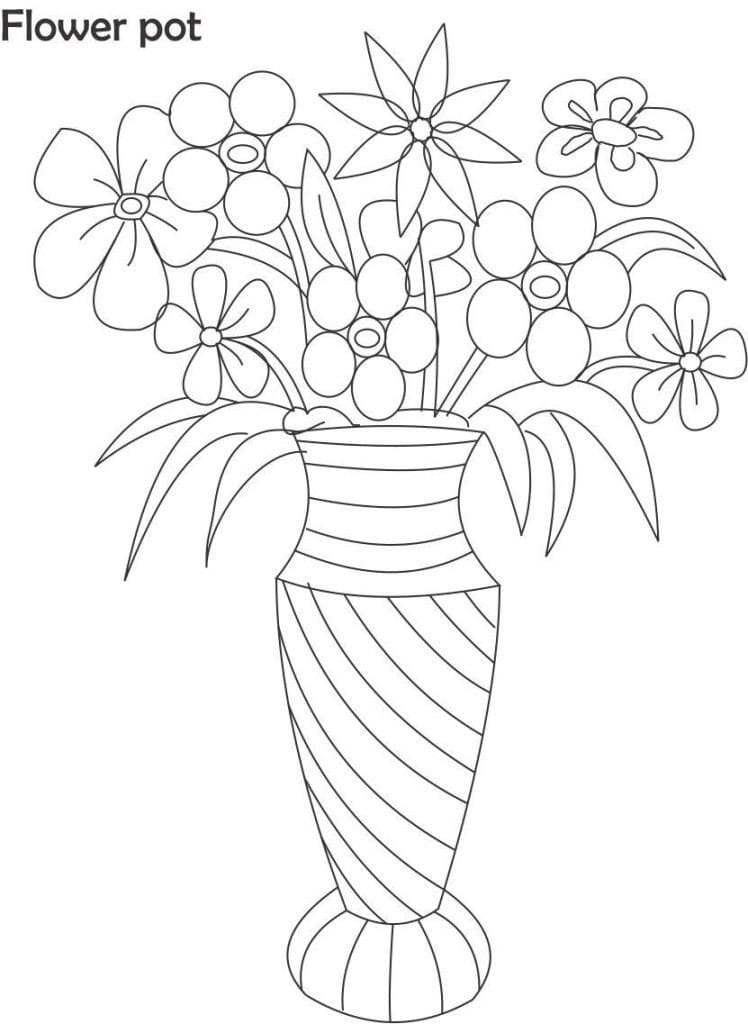 Print Flower Pot Coloring Page Coloring Page