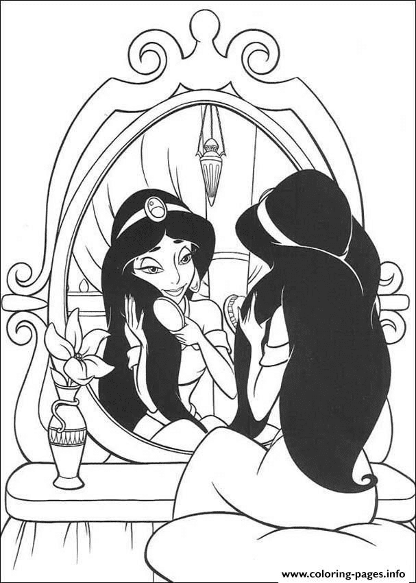 Print Jasmine In Front Of The Mirror Disney