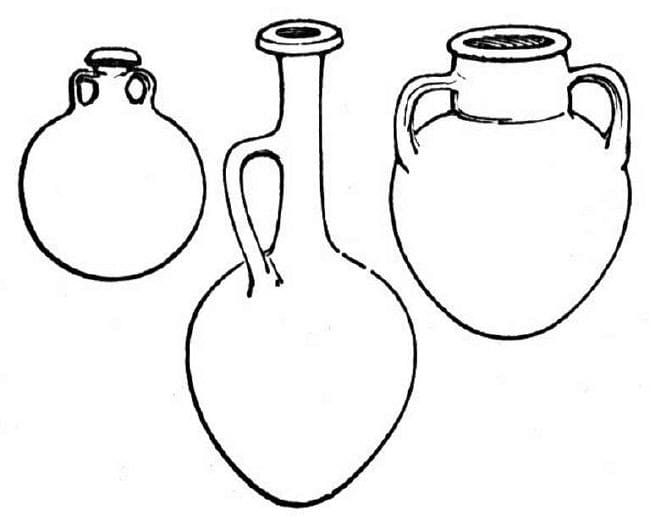 Printable Ancient Vases Image Coloring Page