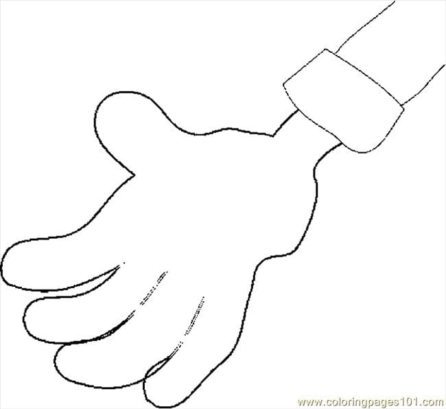Printable Hand Picture Coloring Page