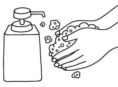 Printable Hand Washing Image Coloring Page