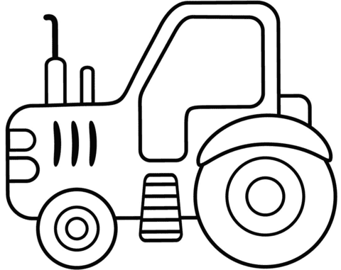 Printable Tractor Free Coloring Page