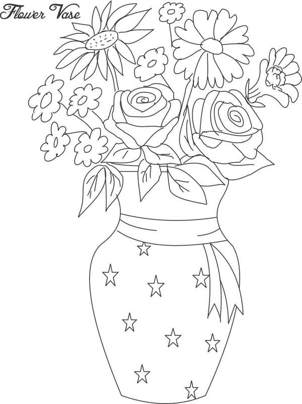 Printable Vase Sweet Image Coloring Page