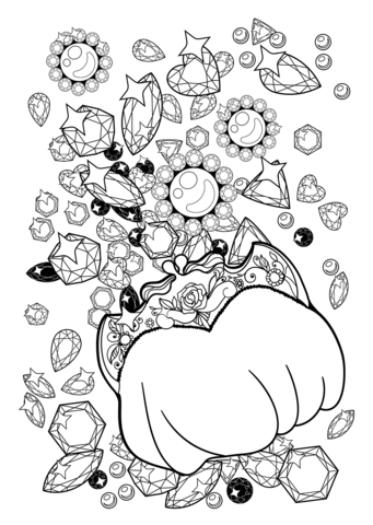 Purse Full of Diamonds Image Coloring Page