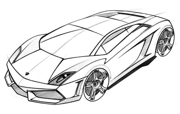 Racing High-Speed Car Coloring Page