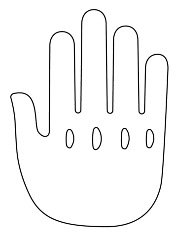 Raised Back of Hand Emoji Image Coloring Page