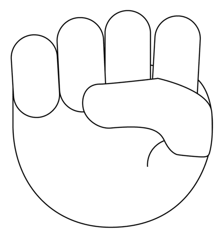 Raised Fist Emoji Image Coloring Page