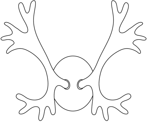 Reindeer Antlers Frint Coloring Page