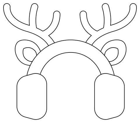 Reindeer Antlers Image Coloring Page