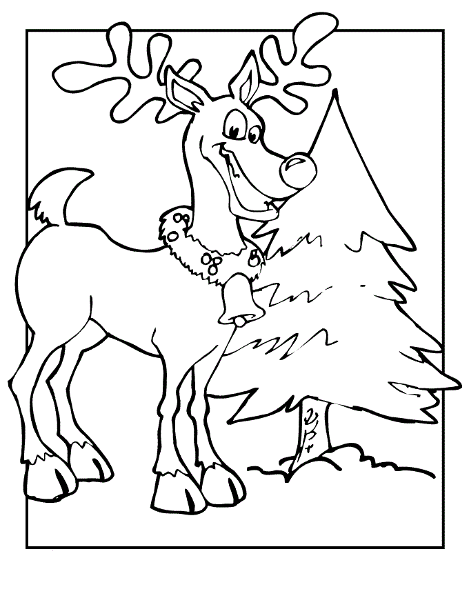 Reindeer Coloring Pages Free Coloring Page