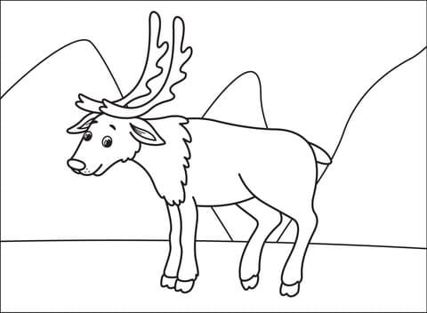 Reindeer Image Coloring Page