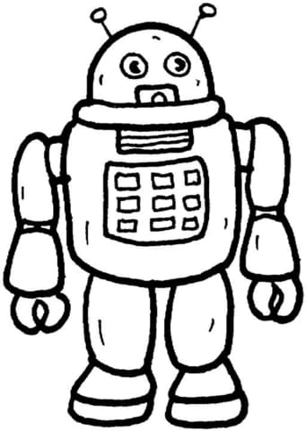 Robot From Mars Coloring Free Printable