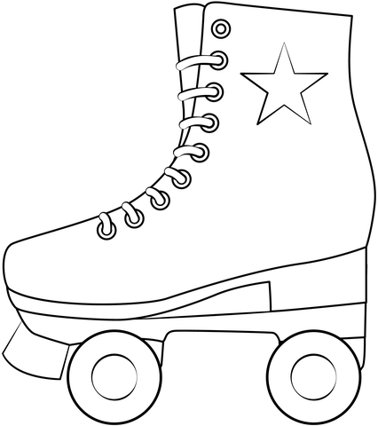Roller Skate Image For Kids Coloring Page