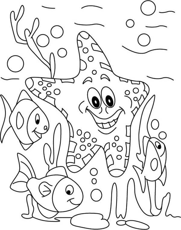 Sea Fish Coloring Image