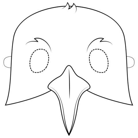 Seagull Mask Free Coloring Page