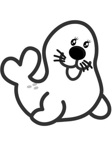 Seal Image Free Cute Coloring Page