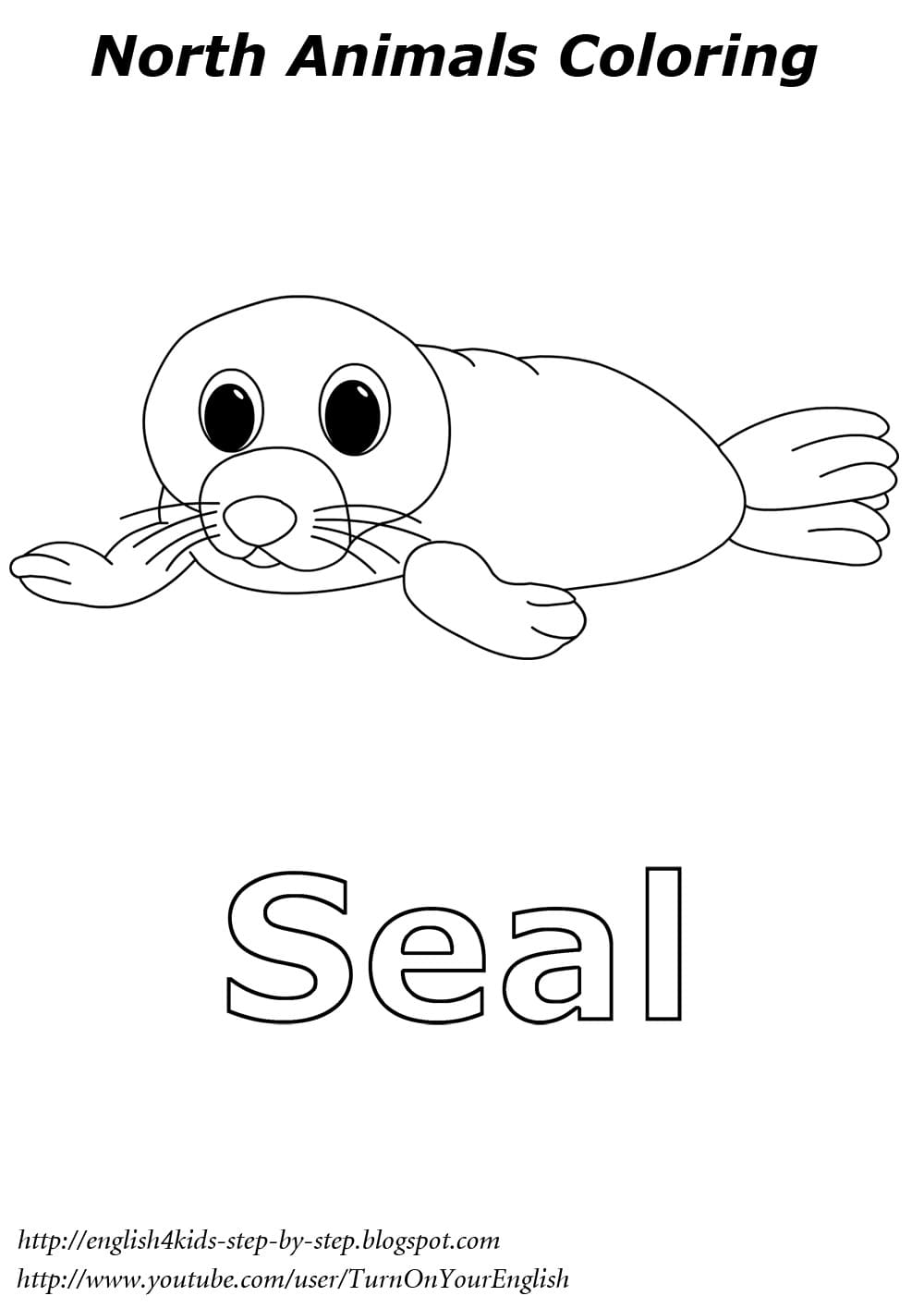 Seals Arctic Animals Picture Coloring Page