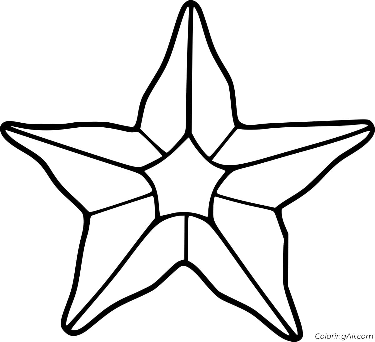 Simple Beautiful Starfish Coloring Page