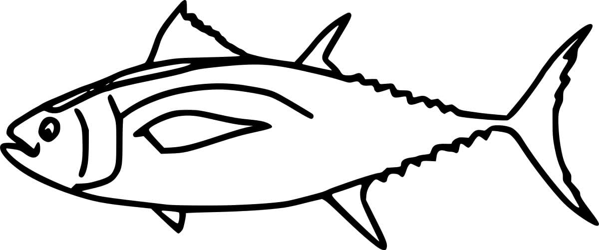 Simple Bigeye Tuna Coloring Page