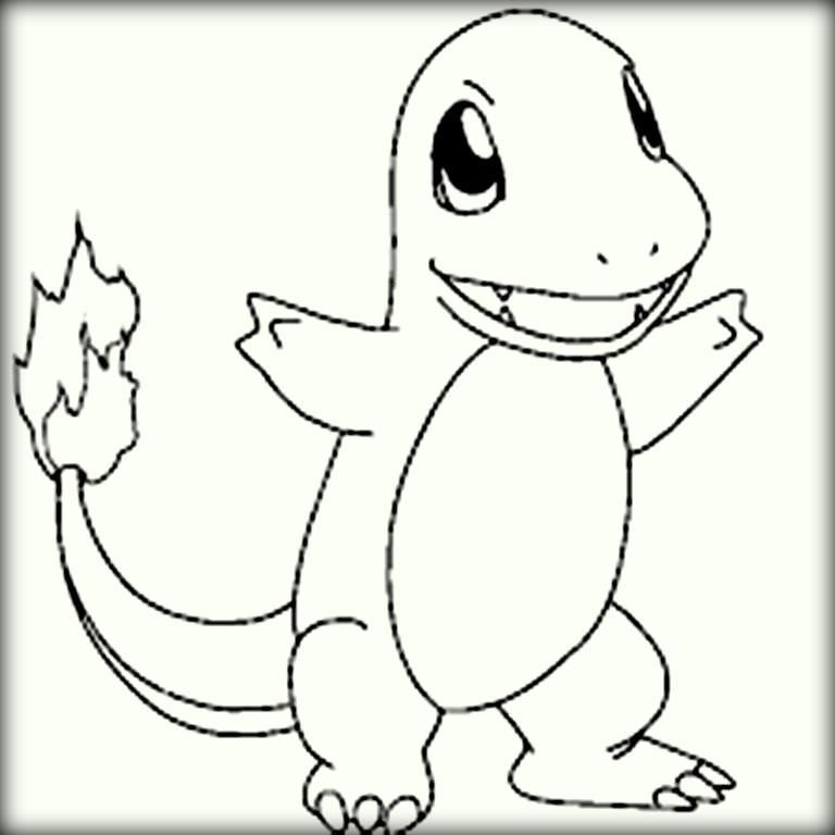 Simple Charmander Coloring Page