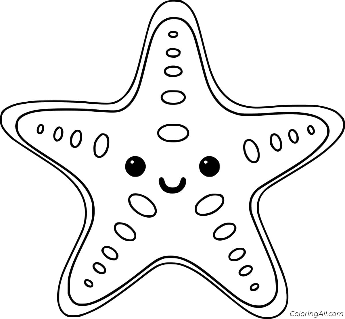 Simple Cute Starfish Image Coloring Page