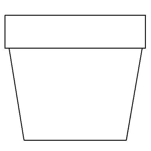Simple Flower Pot Image Coloring Page
