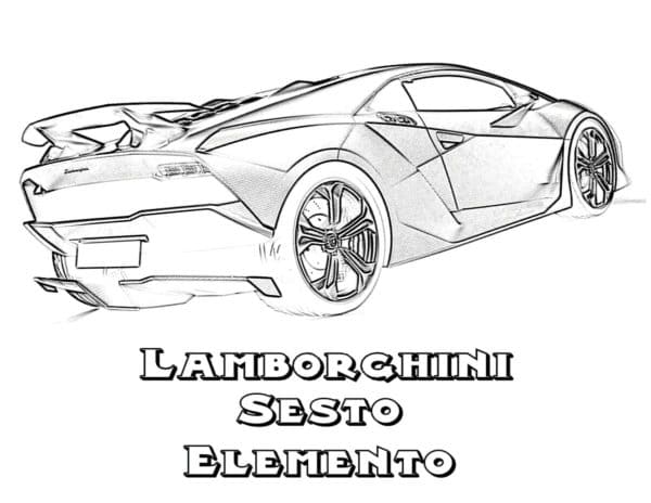 Sixth Lamborghini Element Image Coloring Page