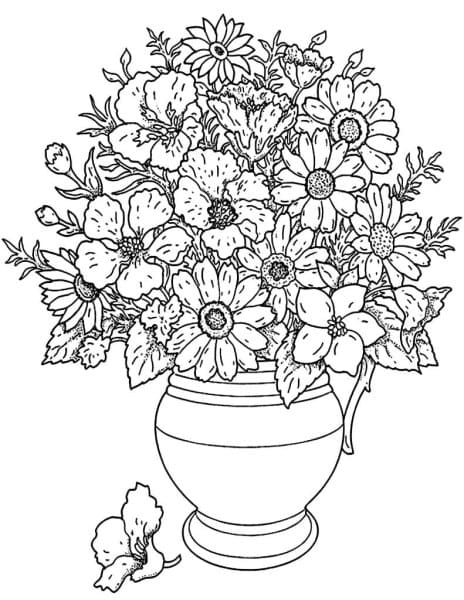 Sketch Of A Decorative Vase Coloring Page