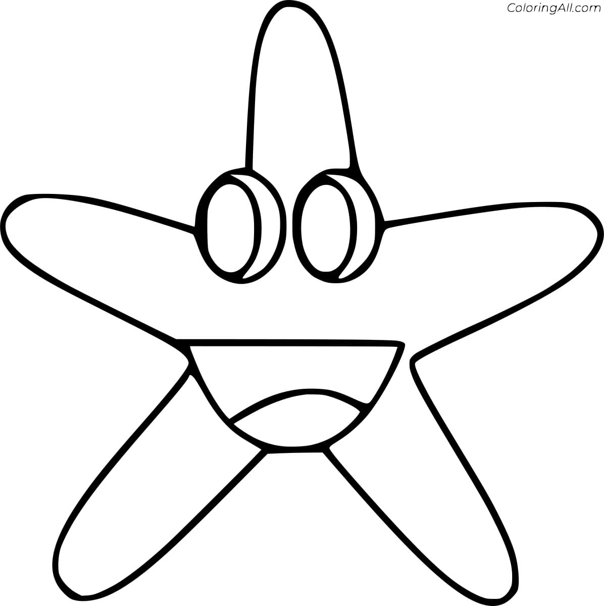 Smiling Sea Star Image Coloring Page