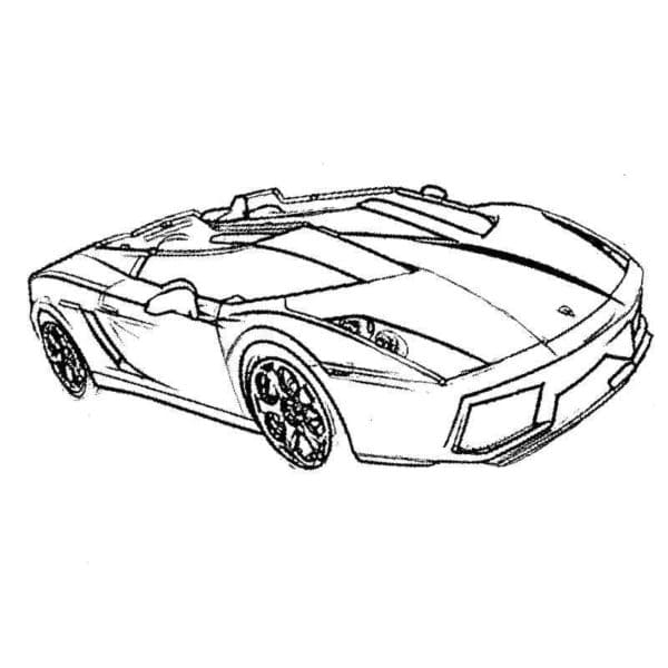 Sports Car With A Top Speed Of 350 kmh Coloring Page