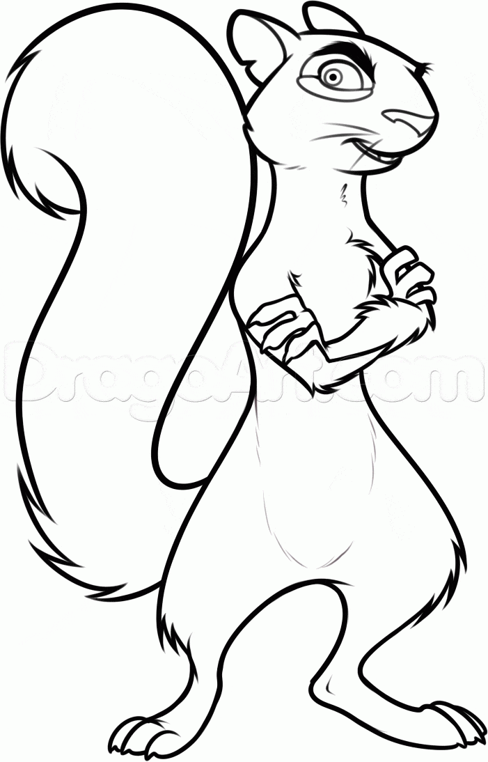 Squirrel Surly from Nut Job Coloring Pages